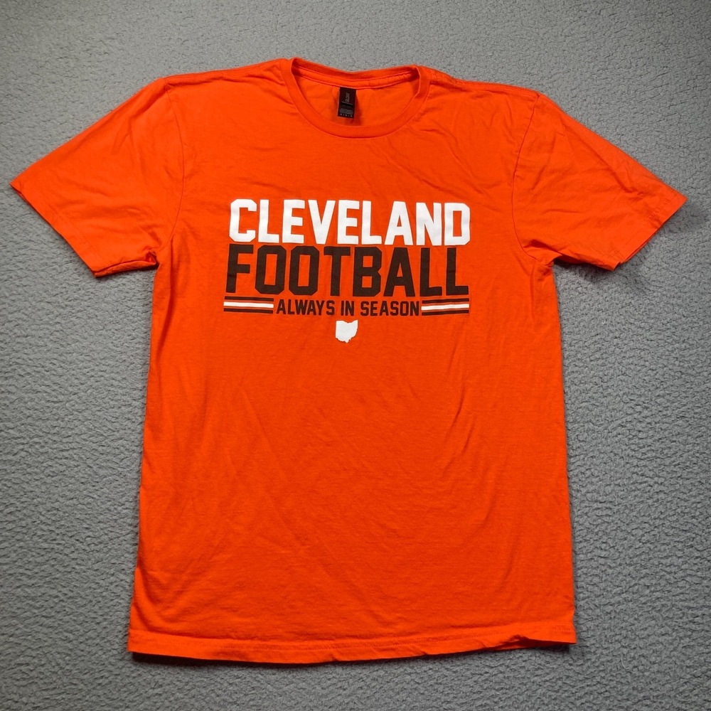 Cleveland Browns‎ Football T Shirt Adult Medium Orange Short Sleeve Gildan
